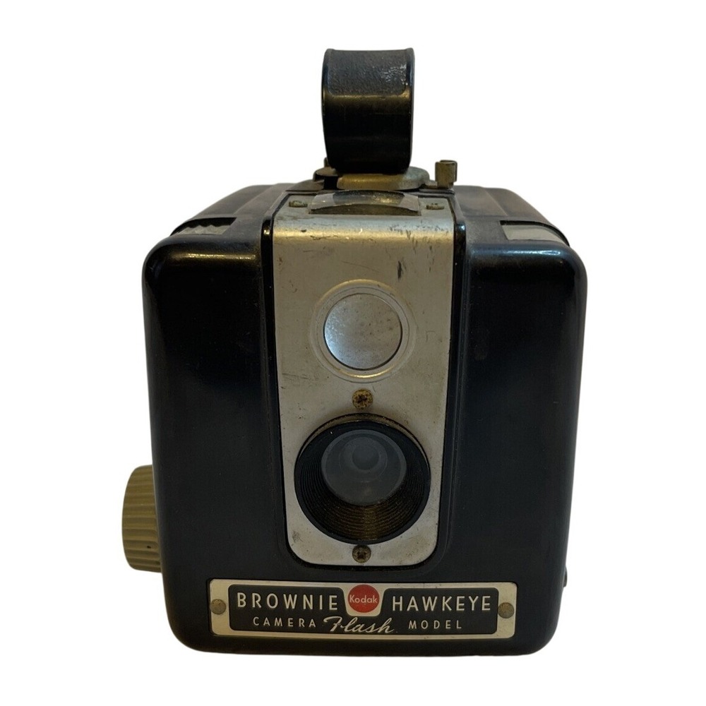 Vintage‎ Kodak Brownie Hawkeye Flash Model Box Camera Black Bakelite 620 Film